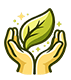Hand raising Leaf Vector 2