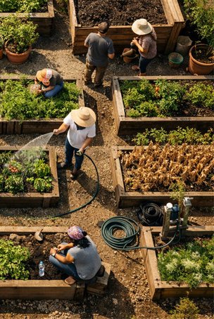 People in Urban Farm